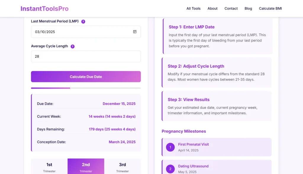 Calculate Your Pregnancy Due Date Instantly with Our Free Online Tool (2025 Guide)