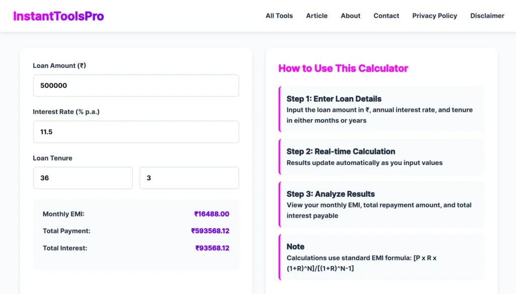 Personal Loan EMI Calculator India 2025: Instantly Calculate EMI & Compare Bank Rates